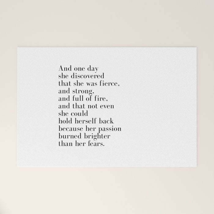 And one day she discovered that she was fierce Welcome Mat Gallery Image 1