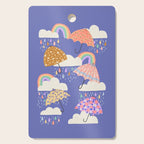 Spring Rain with Umbrellas Cutting Board Gallery Image 1