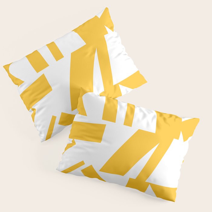 Geometric Pattern 04 Yellow Pillow Sham Gallery Image 1