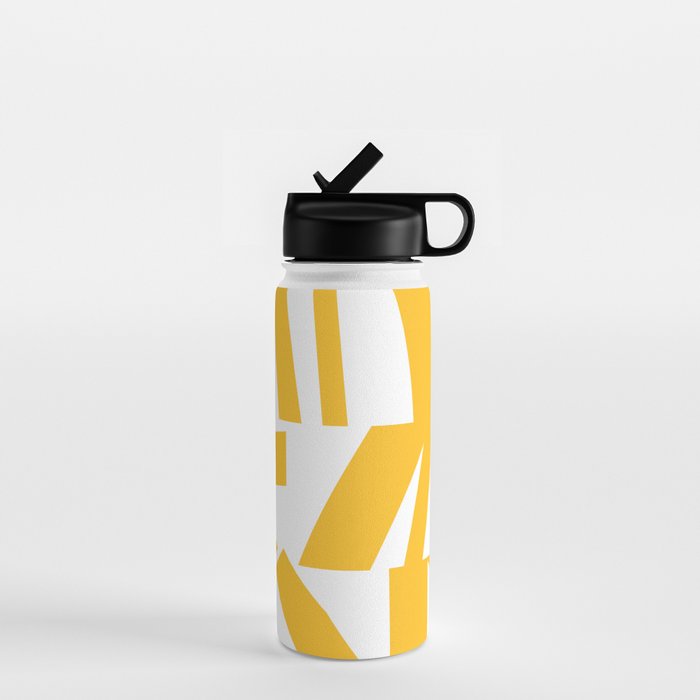 Geometric Pattern 04 Yellow Water Bottle Gallery Image 1