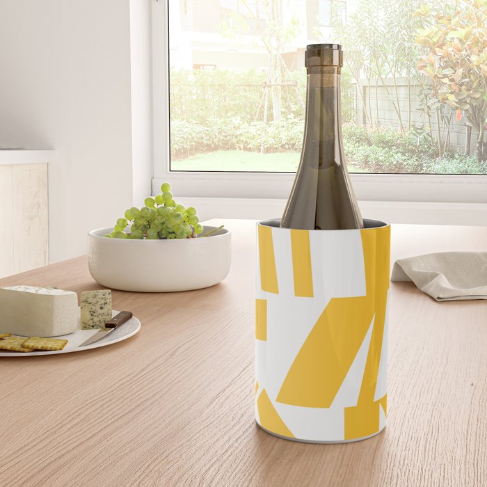 Geometric Pattern 04 Yellow Wine Chiller Gallery Image 4