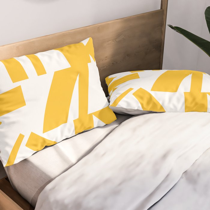 Geometric Pattern 04 Yellow Pillow Sham Gallery Image 2