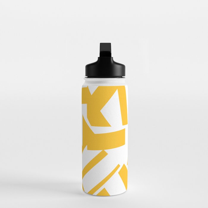 Geometric Pattern 04 Yellow Water Bottle Gallery Image 3