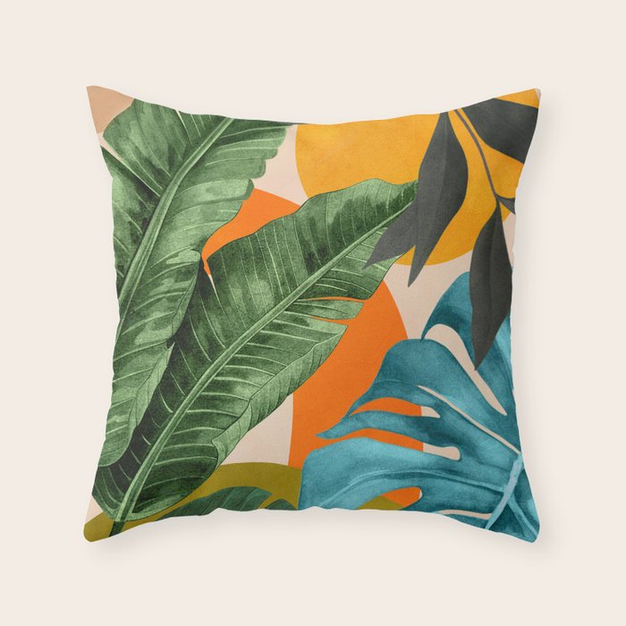 Abstract Tropical Art 15 Throw Pillow Gallery Image 1
