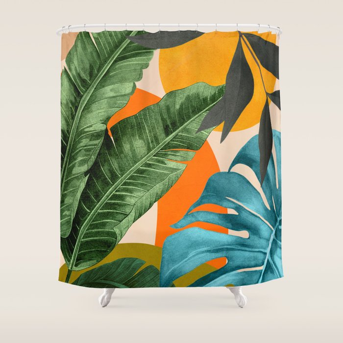 Abstract Tropical Art 15 Shower Curtain Gallery Image 1