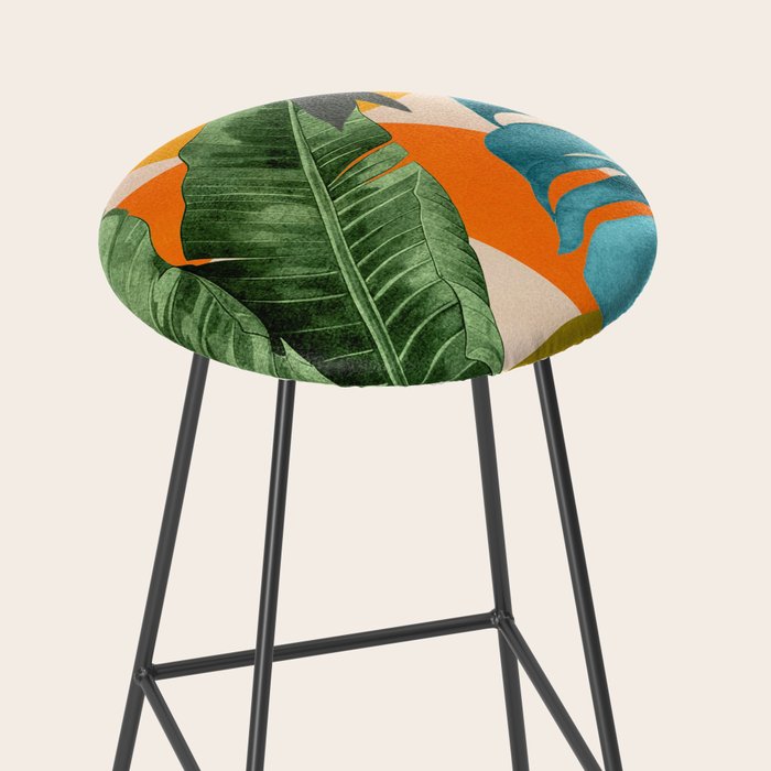 Abstract Tropical Art 15 Stool Gallery Image 2