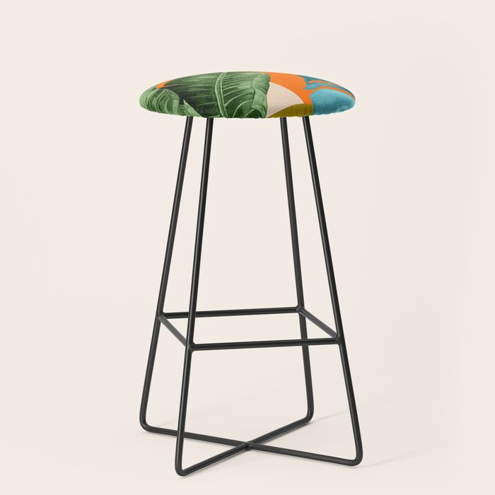 Abstract Tropical Art 15 Stool Gallery Image 1