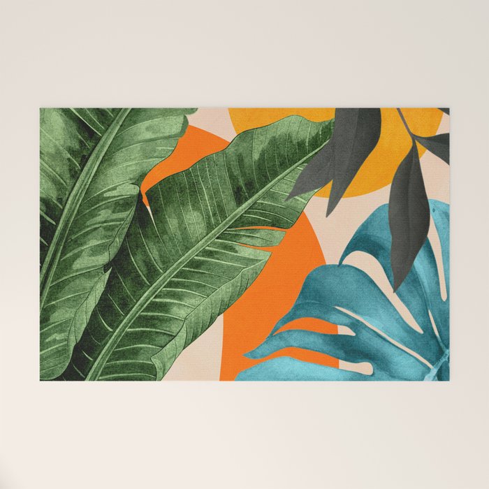 Abstract Tropical Art 15 Welcome Mat Gallery Image 1