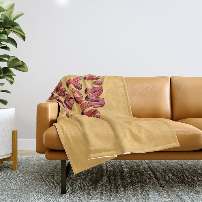 I am yours no refunds - typography Throw Blanket Gallery Image 1