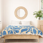 Blue abstract flower art pattern Duvet Cover Gallery Image 3