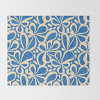 Blue abstract flower art pattern Throw Blanket Gallery Image 2