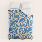Blue abstract flower art pattern Comforter Gallery Image 6
