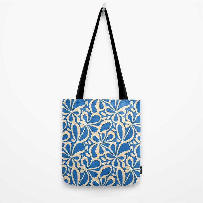 Blue abstract flower art pattern Tote Bag Gallery Image 2