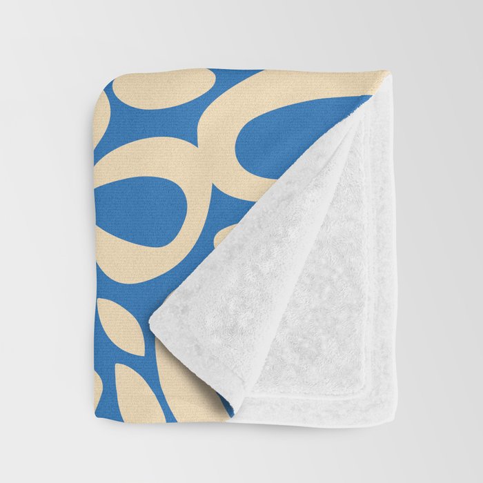 Blue abstract flower art pattern Throw Blanket Gallery Image 3