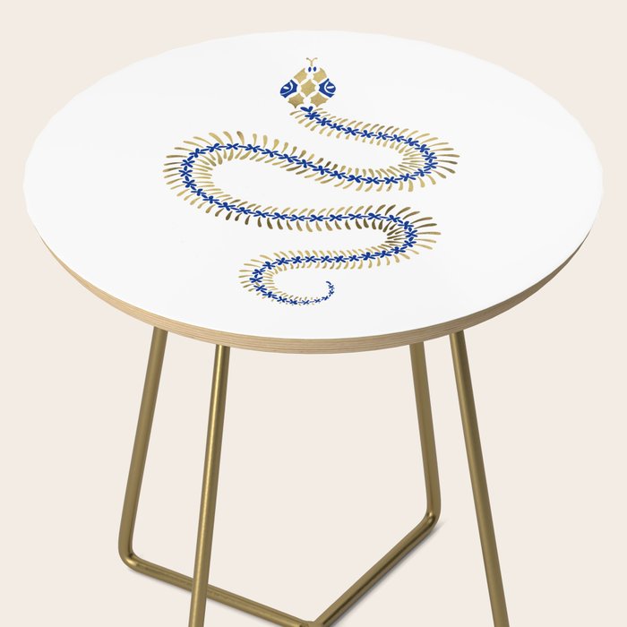 Snake Skeleton - Navy & Gold Palette Side Table Gallery Image 2