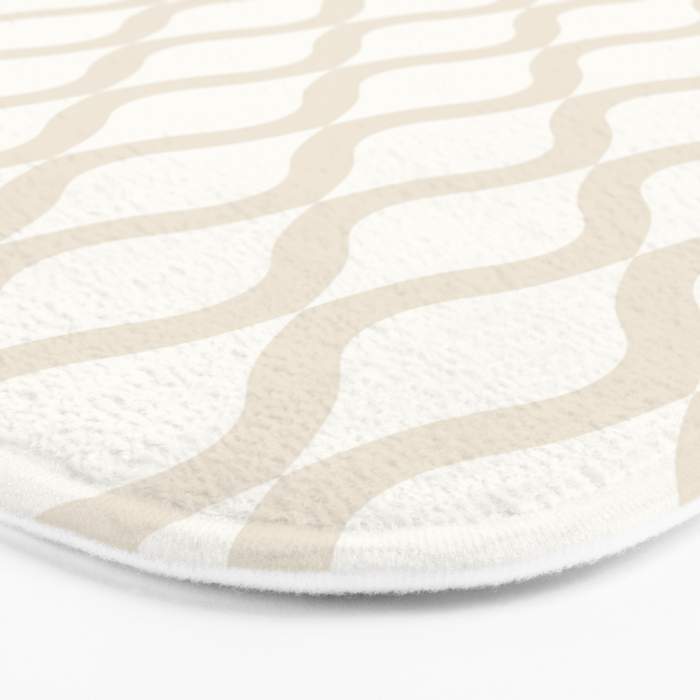 Alva Pattern - Vintage Neutral White Bath Mat Gallery Image 3
