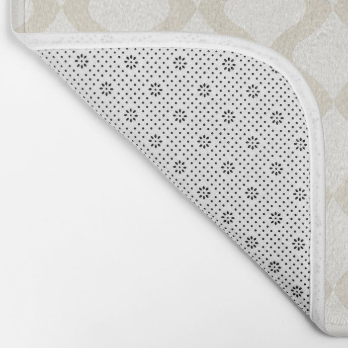 Alva Pattern - Vintage Neutral White Bath Mat Gallery Image 2