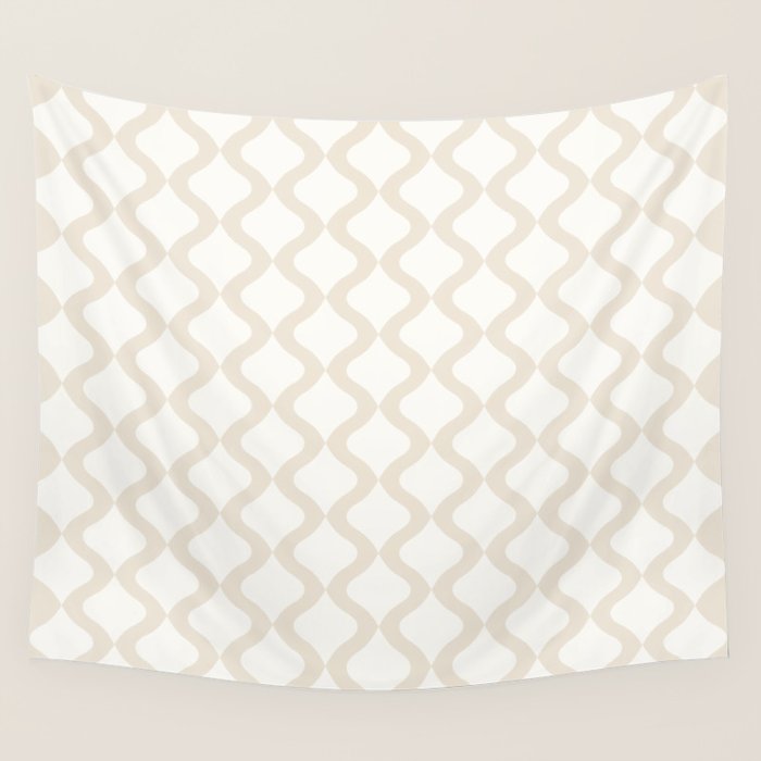Alva Pattern - Vintage Neutral White Wall Tapestry Gallery Image 4
