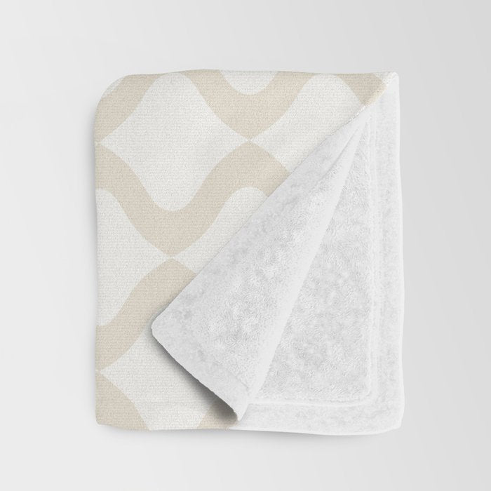 Alva Pattern - Vintage Neutral White Throw Blanket Gallery Image 3