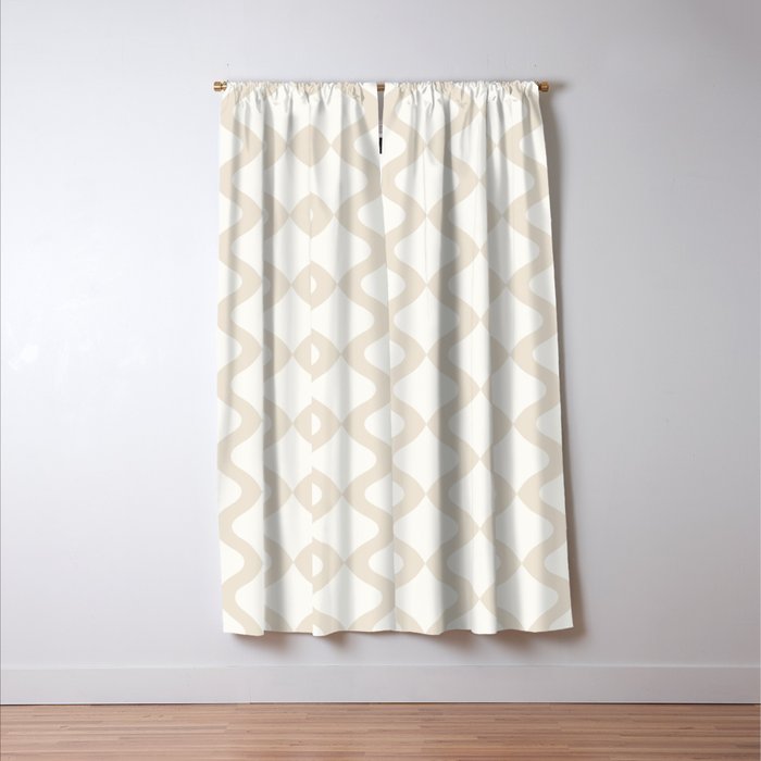 Alva Pattern - Vintage Neutral White Window Curtain Gallery Image 3