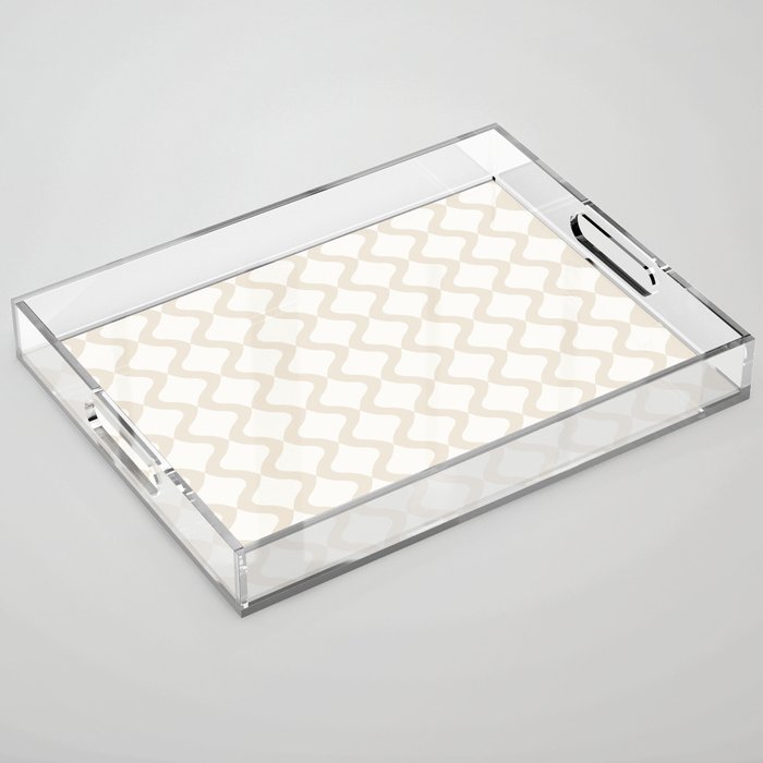 Alva Pattern - Vintage Neutral White Acrylic Tray Gallery Image 1