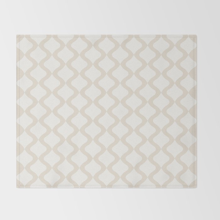 Alva Pattern - Vintage Neutral White Throw Blanket Gallery Image 2