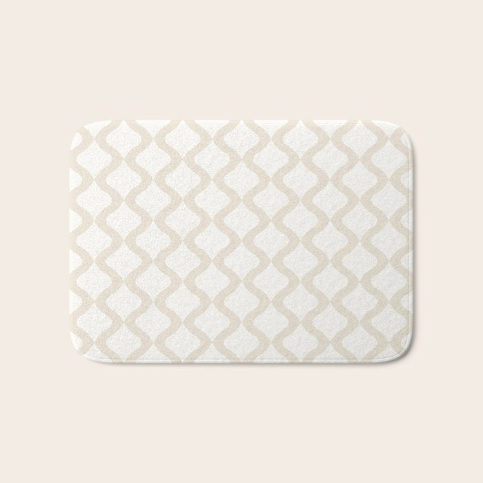 Alva Pattern - Vintage Neutral White Bath Mat Gallery Image 1