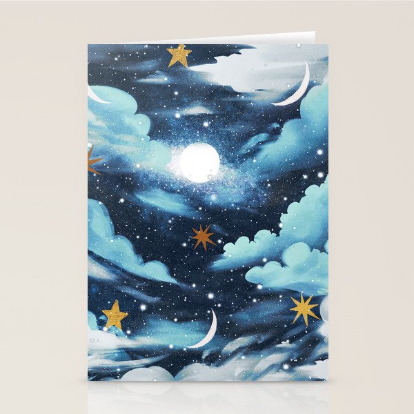Moonlit Cloud Fantasy A Stationery Card Gallery Image 1