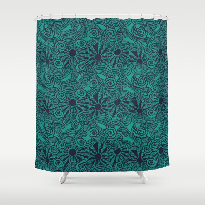 Happy Waves Shower Curtain Gallery Image 1