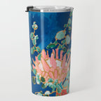 Protea in Enamel Flamingo Tumbler Painting Travel Mug Gallery Image 3