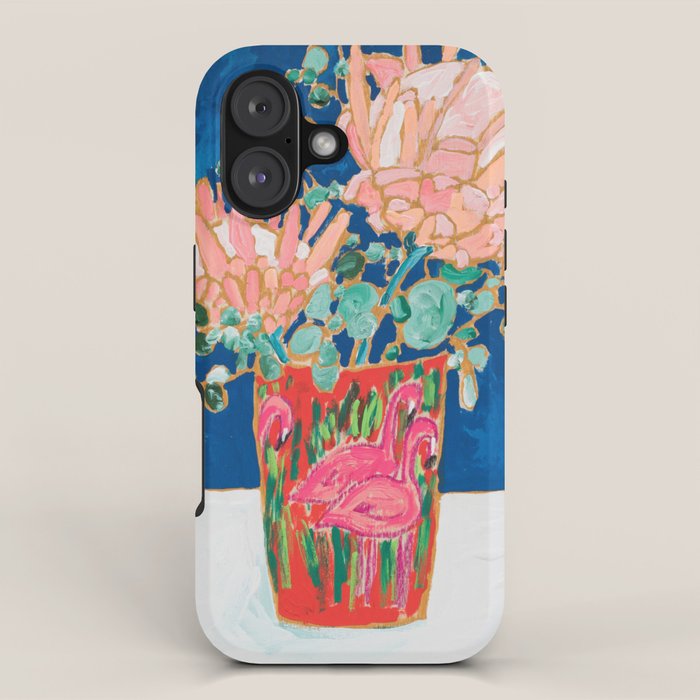 Protea in Enamel Flamingo Tumbler Painting iPhone Case Gallery Image 1