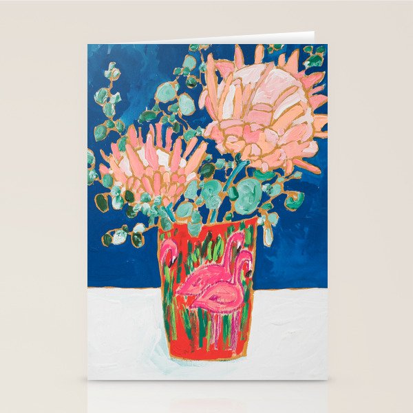 Protea in Enamel Flamingo Tumbler Painting Stationery Card Gallery Image 2