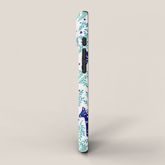 Swedish Dala Horses - Navy & Blue Palette iPhone Case Gallery Image 2