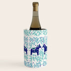 Swedish Dala Horses - Navy & Blue Palette Wine Chiller Gallery Image 2