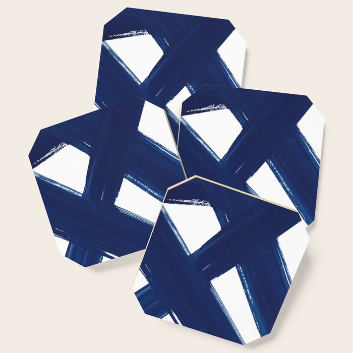 Indigo Abstract Brush Strokes | No. 3 Coaster Gallery Image 1