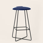 Indigo Abstract Brush Strokes | No. 3 Stool Gallery Image 1