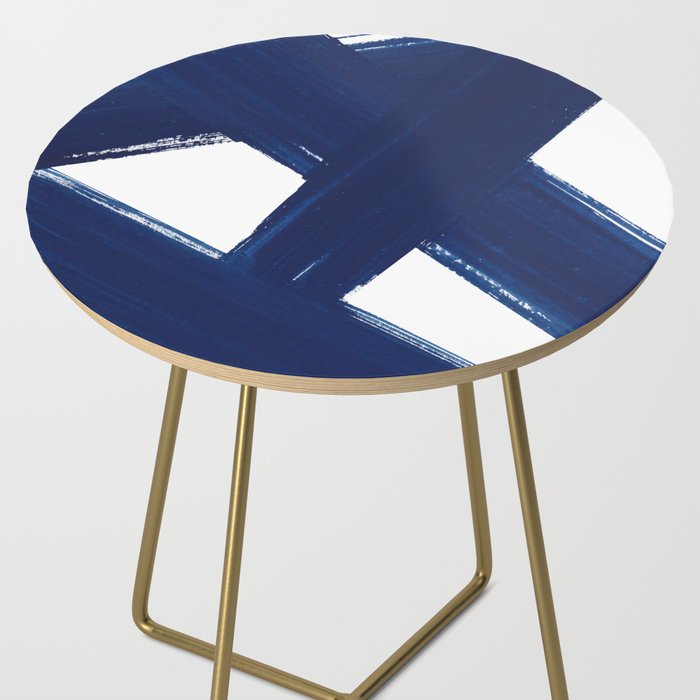 Indigo Abstract Brush Strokes | No. 3 Side Table Gallery Image 2