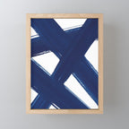Indigo Abstract Brush Strokes | No. 3 Mini Art Print Gallery Image 1