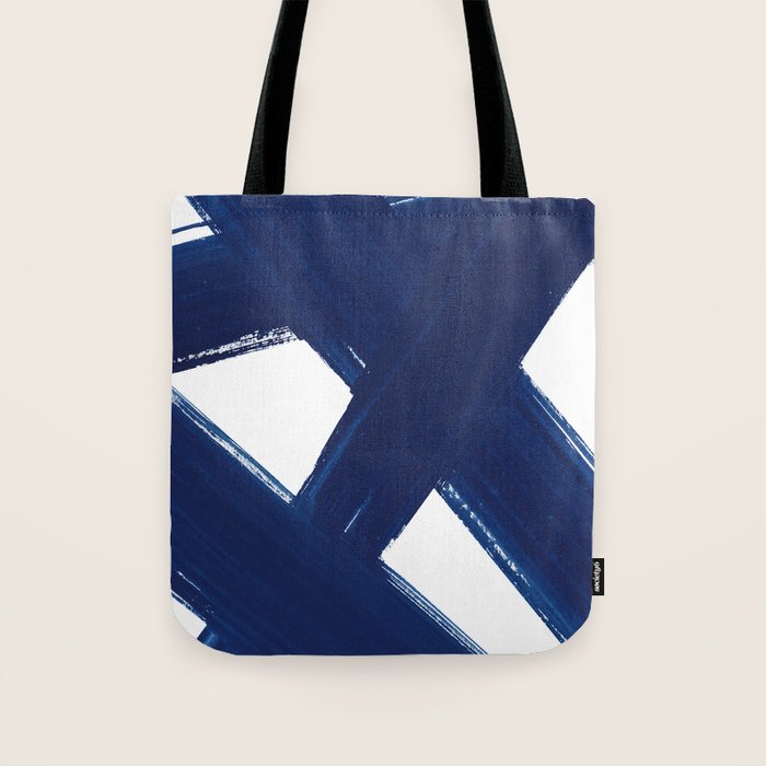 Indigo Abstract Brush Strokes | No. 3 Tote Bag Gallery Image 1