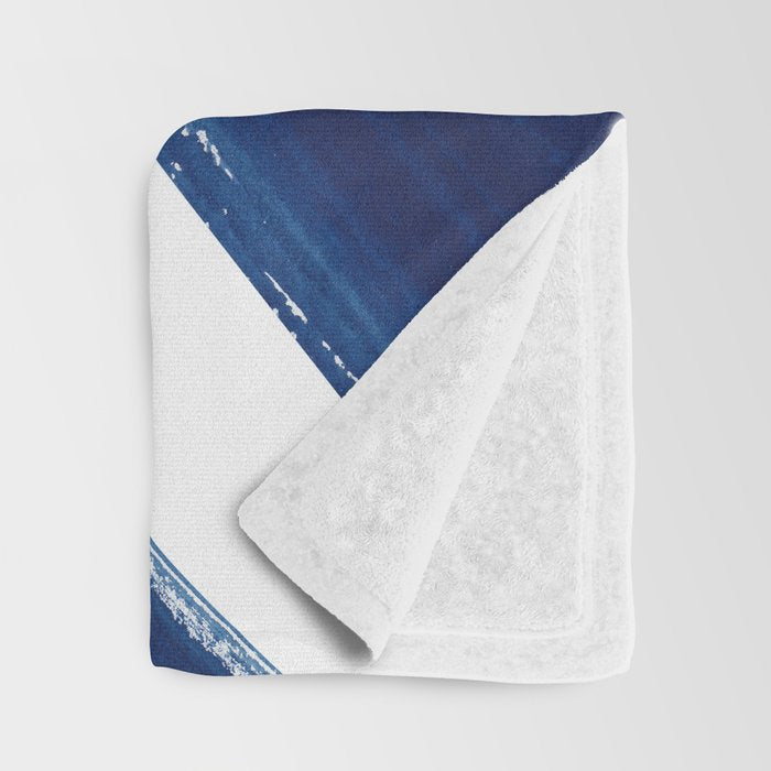Indigo Abstract Brush Strokes | No. 3 Throw Blanket Gallery Image 3