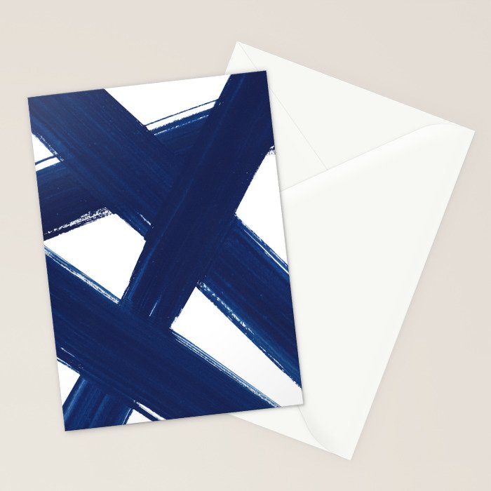Indigo Abstract Brush Strokes | No. 3 Stationery Card Gallery Image 2