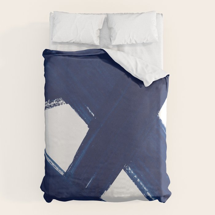 Indigo Abstract Brush Strokes | No. 3 Duvet Cover Gallery Image 1