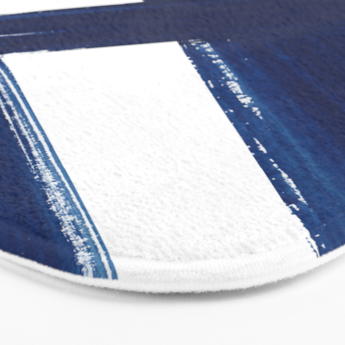 Indigo Abstract Brush Strokes | No. 3 Bath Mat Gallery Image 3