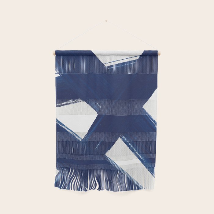 Indigo Abstract Brush Strokes | No. 3 Wall Hanging Gallery Image 1