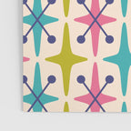 Mid Century Modern Abstract Starburst Pattern 942 Populuxe Pink Green and Blue Poster Gallery Image 3