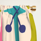Mid Century Modern Abstract Starburst Pattern 942 Populuxe Pink Green and Blue Window Curtain Gallery Image 2