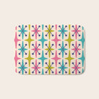 Mid Century Modern Abstract Starburst Pattern 942 Populuxe Pink Green and Blue Bath Mat Gallery Image 1