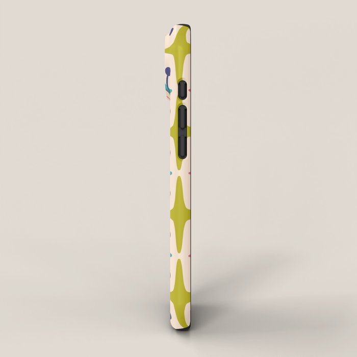 Mid Century Modern Abstract Starburst Pattern 942 Populuxe Pink Green and Blue iPhone Case Gallery Image 2