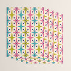 Mid Century Modern Abstract Starburst Pattern 942 Populuxe Pink Green and Blue Wrapping Paper Gallery Image 3