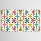 Mid Century Modern Abstract Starburst Pattern 942 Populuxe Pink Green and Blue Tablecloth Gallery Image 2